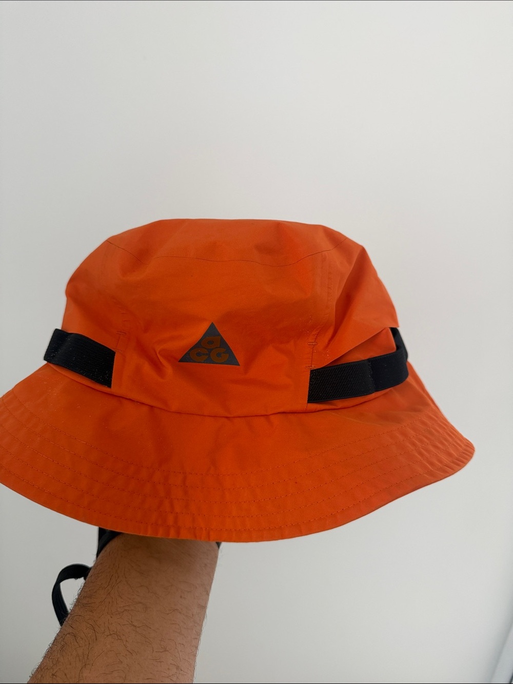 Nike Orange ACG Bucket Hat with Black Strap Details